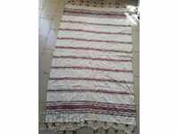 Vintage hand woven bed sheet with lace border