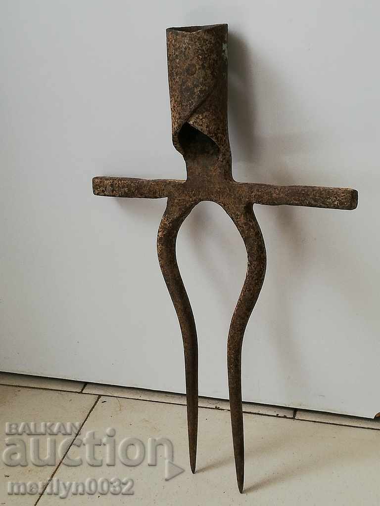 Old Wrought Two Prong, Pitchfork, Wrought Iron with price 43.00 BGN | € 21.99 Old Wrought Two Prong, Pitchfork, Wrought Iron with price 43.00 BGN | € 21.99