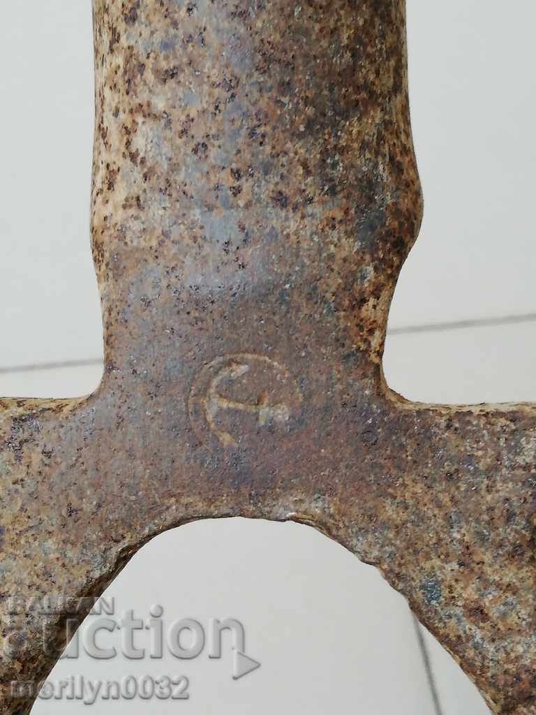 Old Wrought Two Prong, Pitchfork, Wrought Iron - 5 Old Wrought Two Prong, Pitchfork, Wrought Iron - 5