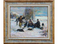Yaroslav Veshin "Μετά το κυνήγι", ζωγραφική