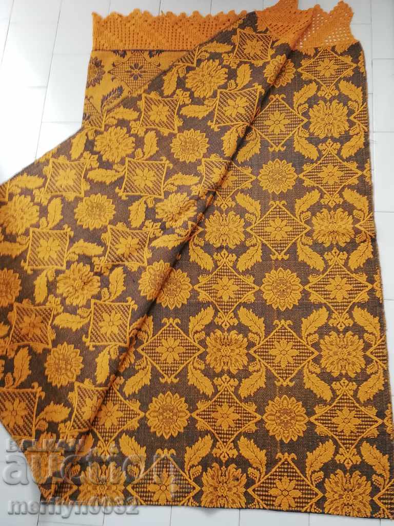 Стара жълта Кувертюра покривка шарения килим