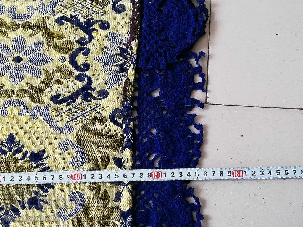 Delivery of Old blue double-sided Coverlet tablecloth patterned rug Delivery of Old blue double-sided Coverlet tablecloth patterned rug