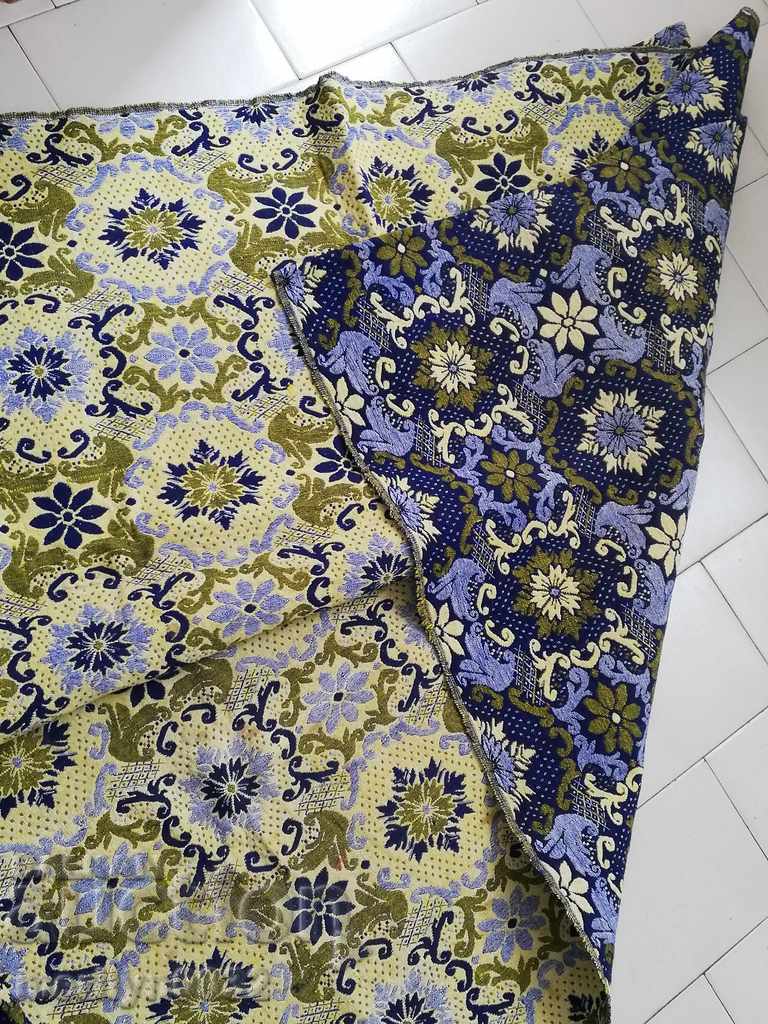 Old blue double-sided Coverlet tablecloth patterned rug - 5 Old blue double-sided Coverlet tablecloth patterned rug - 5