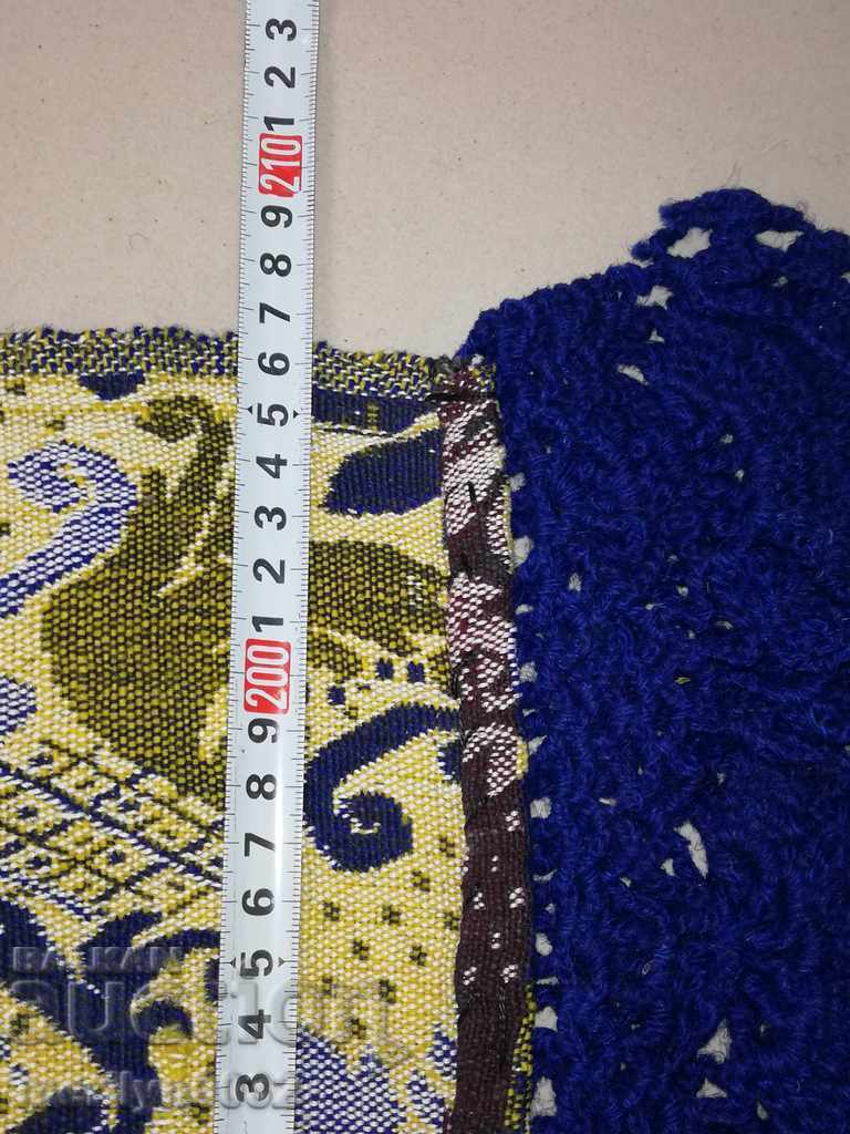 Old blue double-sided Coverlet tablecloth patterned rug - 6 Old blue double-sided Coverlet tablecloth patterned rug - 6