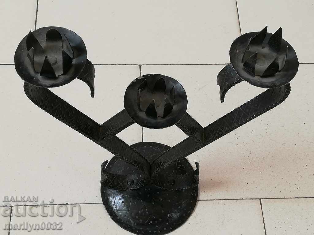 An old forged candlestick from a period period candle - 6 An old forged candlestick from a period period candle - 6