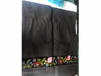 Black apron with tapestry stitch hand 75x60 cm wool