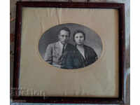 Old photo framed with glass