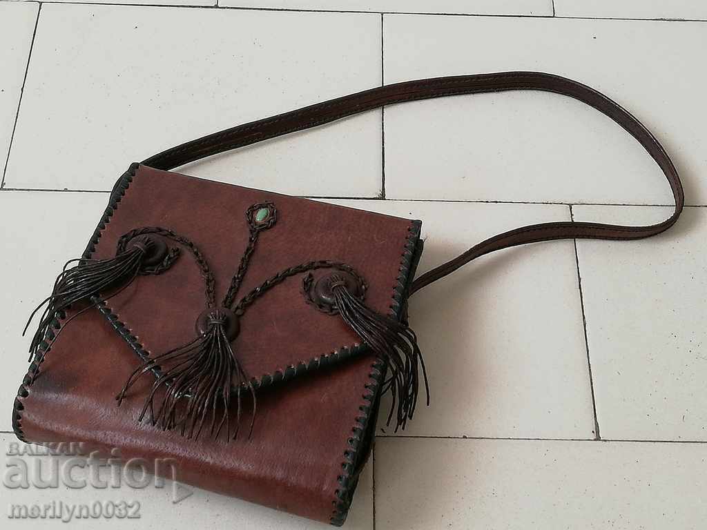 Old leather bag, wallet, suitcase early 70s - 7 Old leather bag, wallet, suitcase early 70s - 7