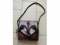 Geantă veche din piele, portofel, valiză începutul anilor 70