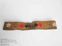Old children's or ladies leather belt with embroidery