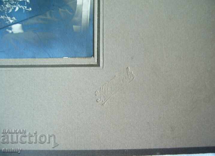 Auction  Old photo thick cardboard wedding studio