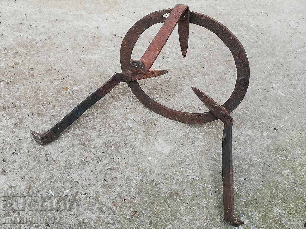 Auction  An old forged sack, fireplace, grill, wrought iron