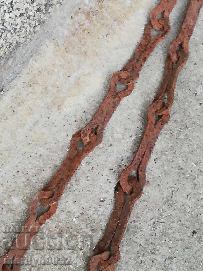 Delivery of Old forged chain with hook, hearth for hearth chain hook