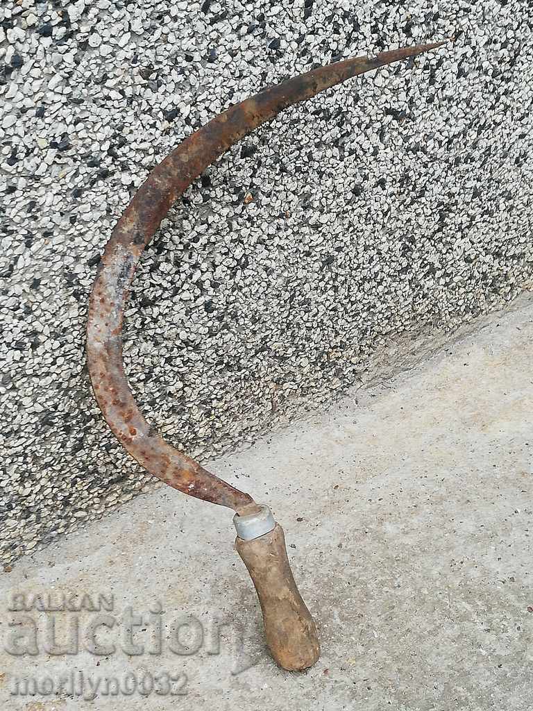 Old forged sickle farm wrought iron tool with price 31.00 BGN | € 15.85 Old forged sickle farm wrought iron tool with price 31.00 BGN | € 15.85