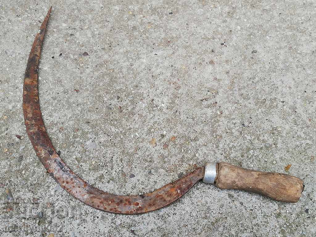 Old forged sickle farm wrought iron tool - 6 Old forged sickle farm wrought iron tool - 6