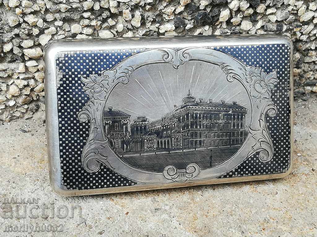 Silver Russian snuffbox 193.8 grams high sample 875/1000