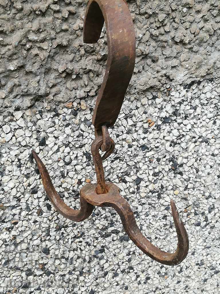 An old forged scraping hook, double twin with price 37.00 BGN | € 18.92 An old forged scraping hook, double twin with price 37.00 BGN | € 18.92