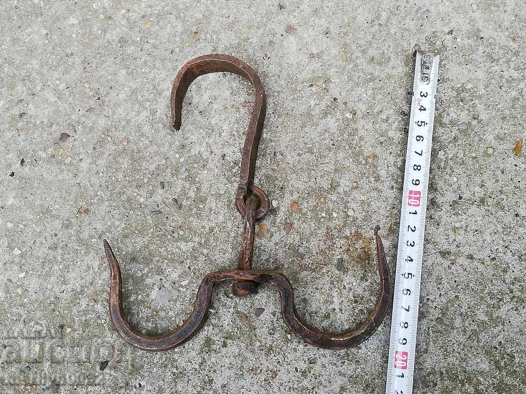 Delivery of An old forged scraping hook, double twin Delivery of An old forged scraping hook, double twin