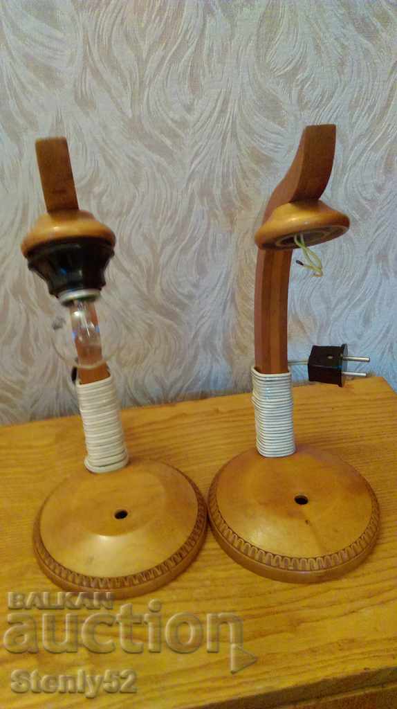 2 pcs of old wooden lamps.