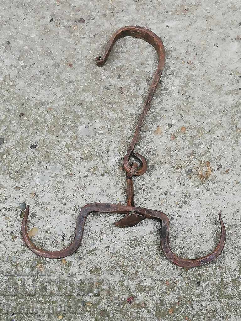 An old forged scraping hook, double twin with price 38.00 BGN | € 19.43 An old forged scraping hook, double twin with price 38.00 BGN | € 19.43