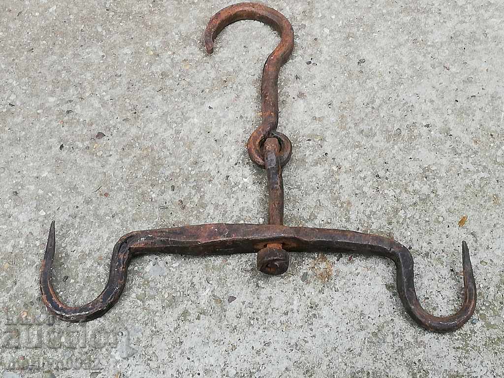 An old forged scraping hook, double twin with price 38.00 BGN | € 19.43 An old forged scraping hook, double twin with price 38.00 BGN | € 19.43