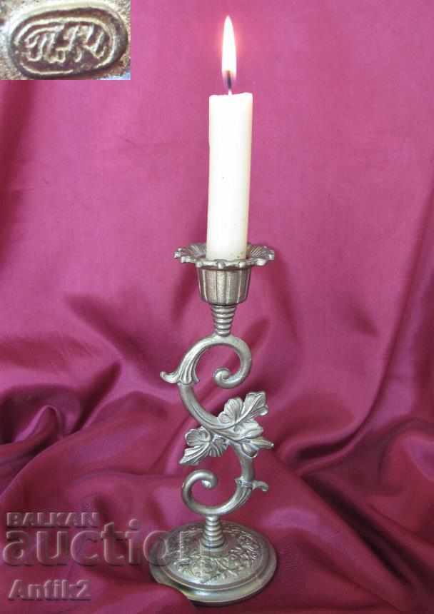Imperial Russia Bronze Candlestick marked