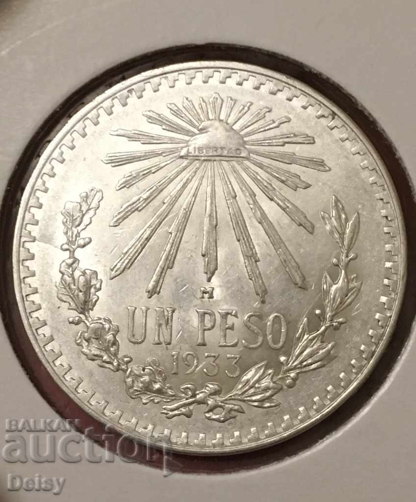 Mexic 1 peso 1933г. AU! / UNC?
