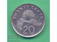 (¯` '• .¸ 20 cents 2011 SINGAPORE aUNC • • • •)