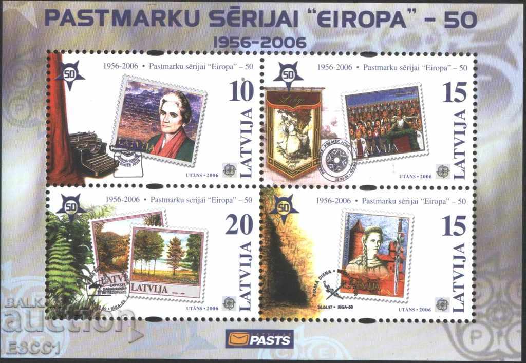 Καθαρό μπλοκ 50 ετών Ευρώπη SEPT 1956 2006 από τη Λετονία