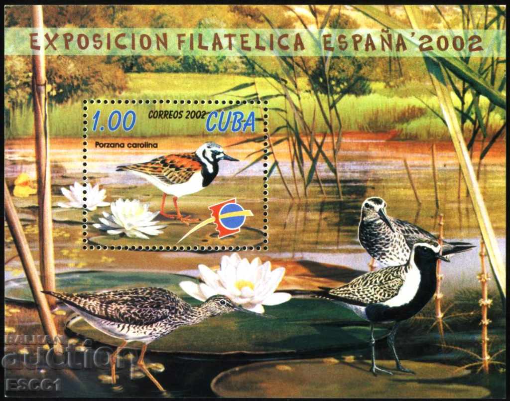 Чист блок Фауна Птици Филателна изложба Espana 2002 от Куба