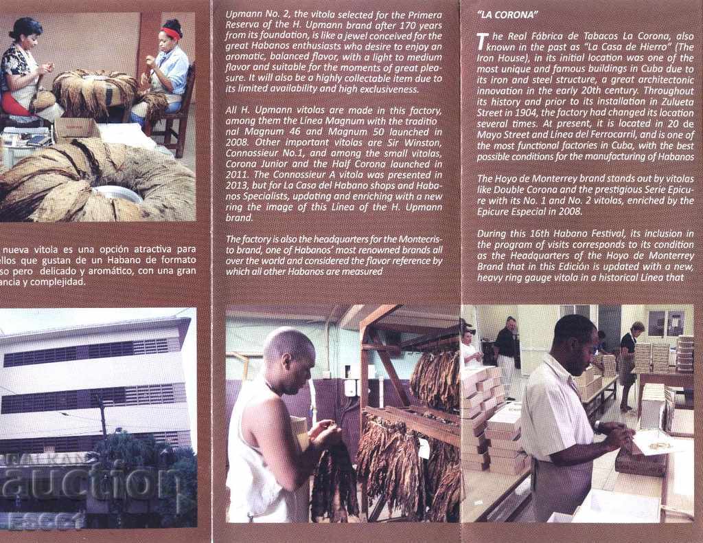 Delivery of Brochure (flyer) Visit to the Cigar Factory 2014 from Cuba Delivery of Brochure (flyer) Visit to the Cigar Factory 2014 from Cuba