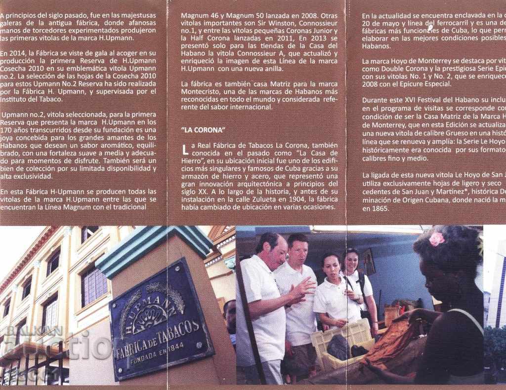 Brochure (flyer) Visit to the Cigar Factory 2014 from Cuba - 5 Brochure (flyer) Visit to the Cigar Factory 2014 from Cuba - 5
