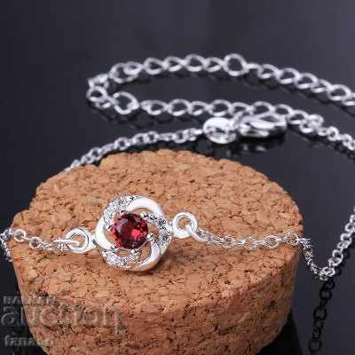 Delivery of Stylish ankle bracelet with red zircon