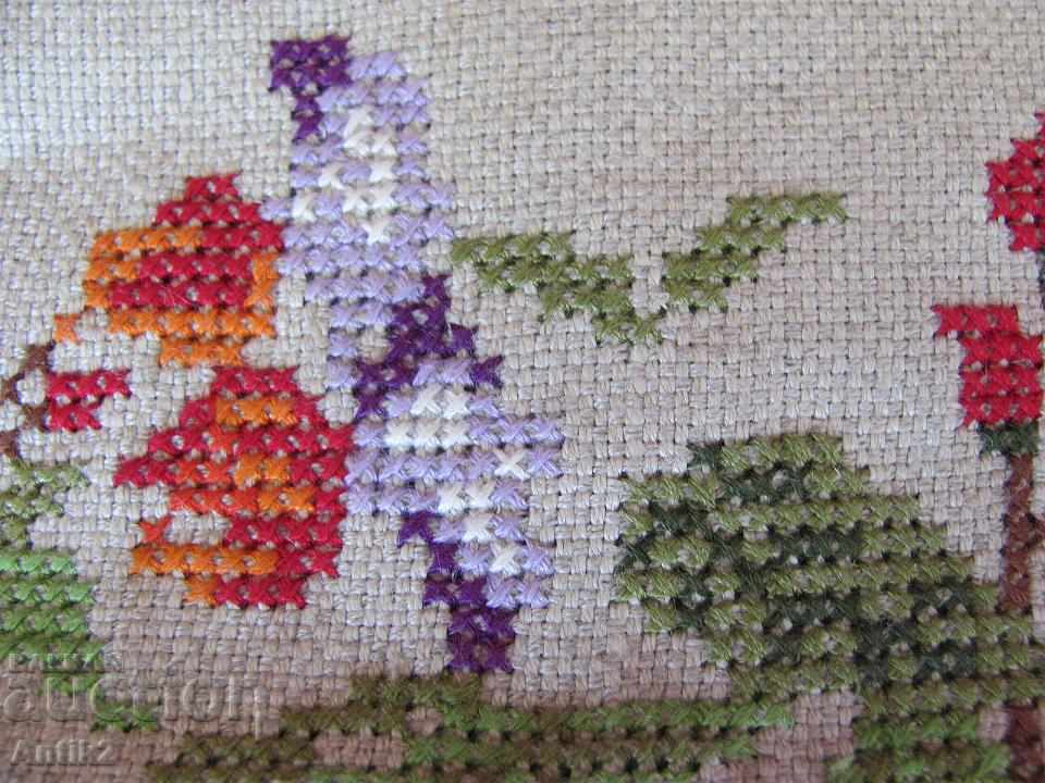 Παλιό χέρι κεντημένο γκοβέλινο και τσάντα - 5