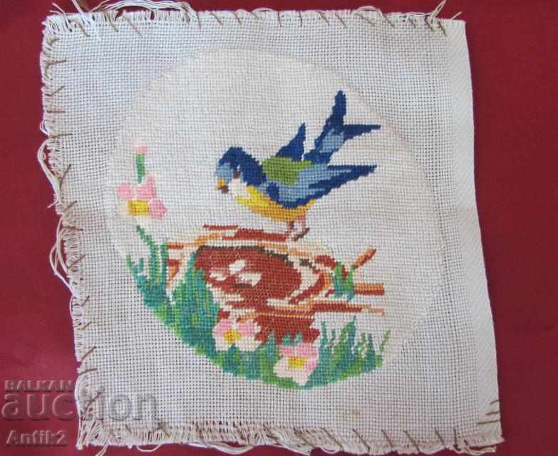 Παλιό χέρι κεντημένο γκοβέλινο και τσάντα - 6