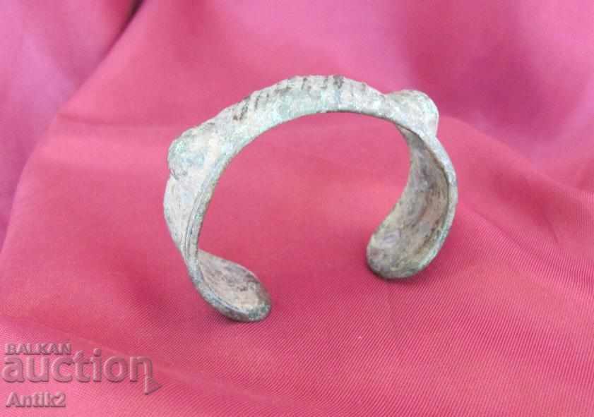 Livrarea Secolul al 19-lea brățară turcească islamică otomană din bronz pentru femei Livrarea Secolul al 19-lea brățară turcească islamică otomană din bronz pentru femei