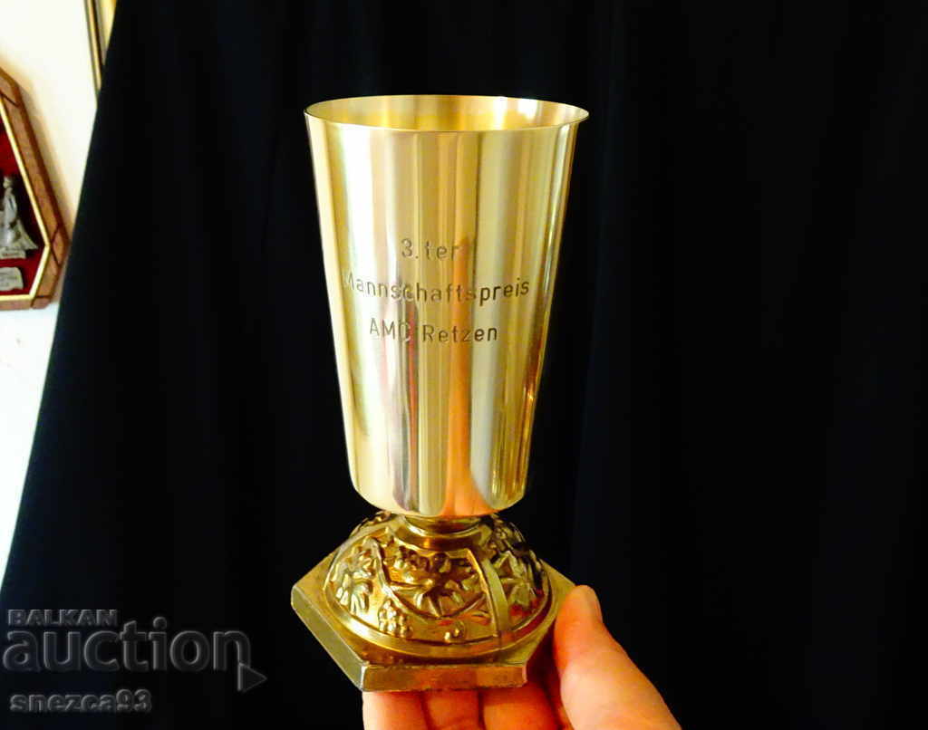 Bronze wine glass 350 ml., vines, grapes Bronze wine glass 350 ml., vines, grapes