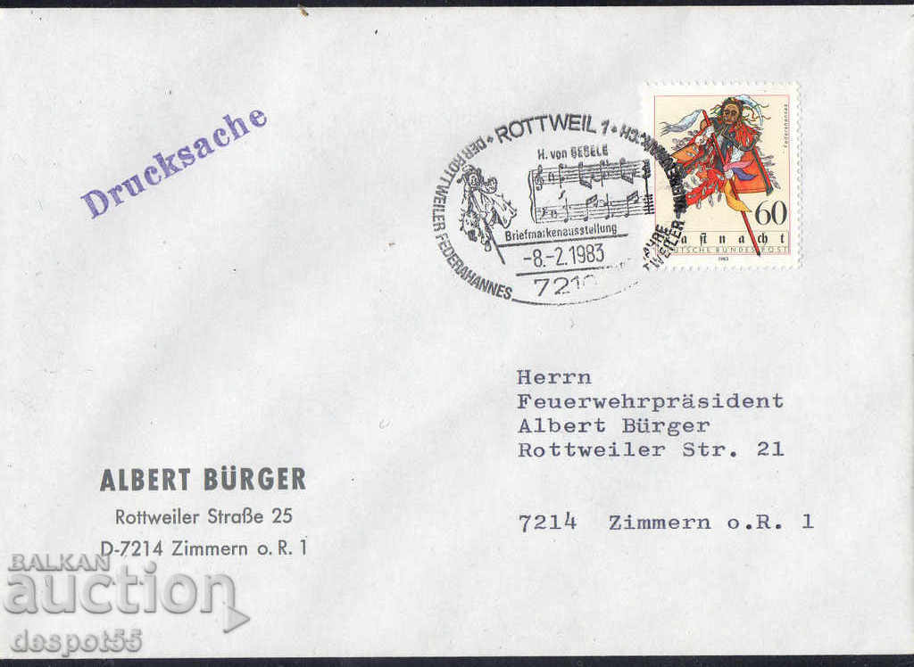 1983. Germany. Envelope with stamp "First Day" - Sirni Zagovezni.
