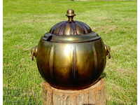 German brass tureen, 12 liter saucepan, marked.