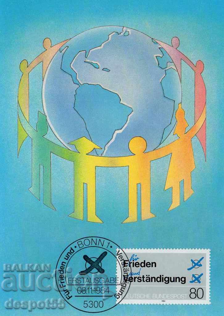 1984. Germany. First Day Card - Peace and Understanding.