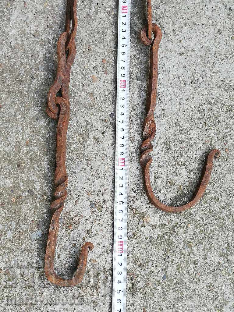 Delivery of Old forged chain with hook, hearth for hearth chain hook Delivery of Old forged chain with hook, hearth for hearth chain hook