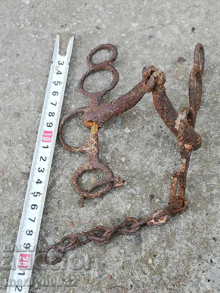 Auction Old forged bridle, wrought iron, harness Auction Old forged bridle, wrought iron, harness