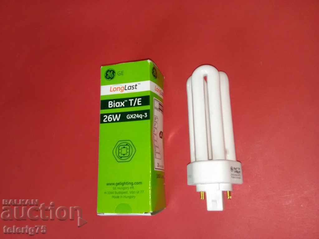 Енергоспестяваща Флуоросцентна Лампа GE Biax Т/E-26W-GX24q-3