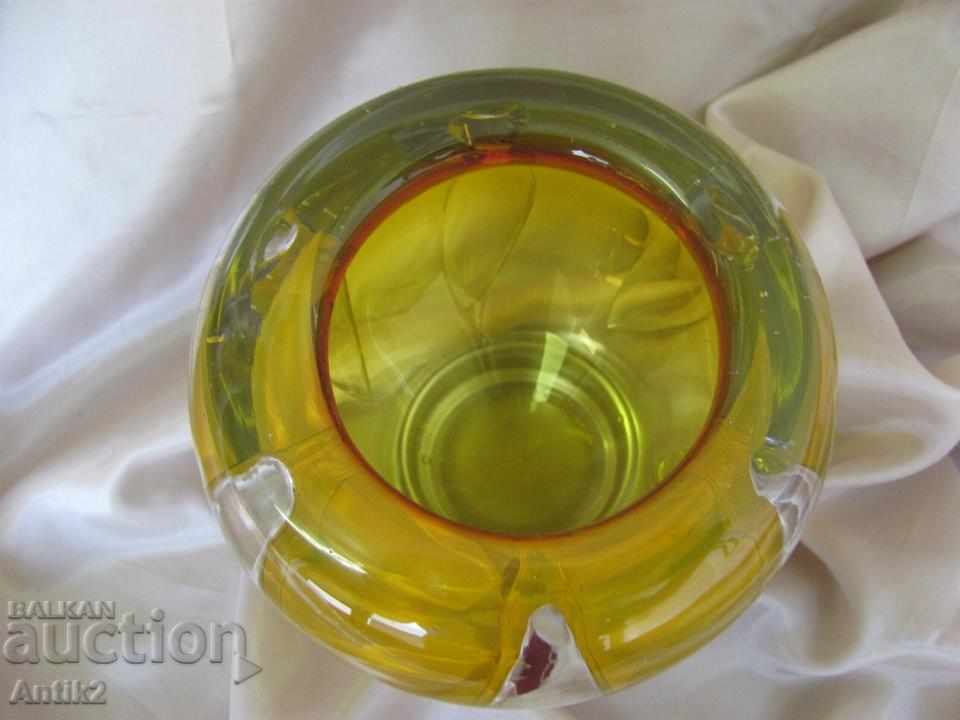 Amber Morano Crystal Glass Massive Cup, Vase with price 330.00 BGN | € 168.73