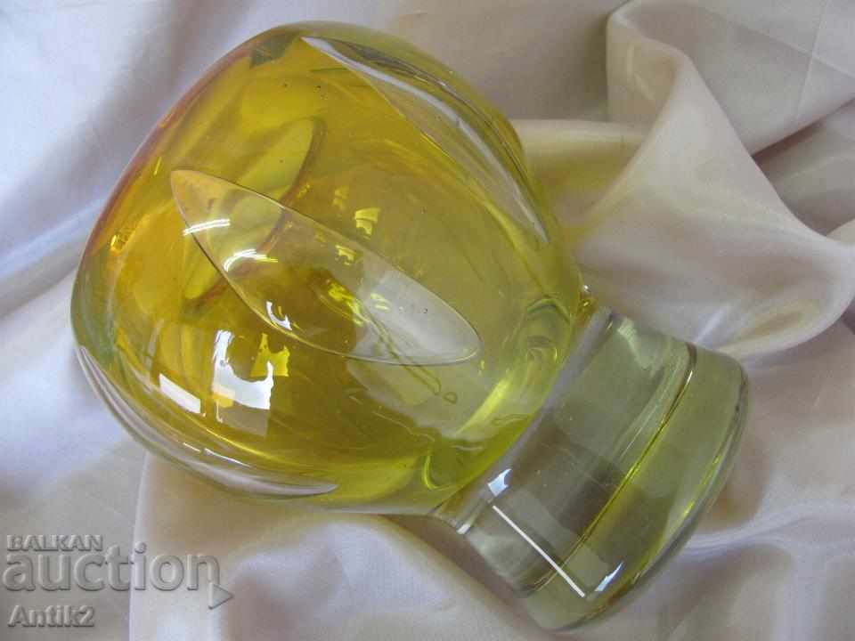 Auction  Amber Morano Crystal Glass Massive Cup, Vase