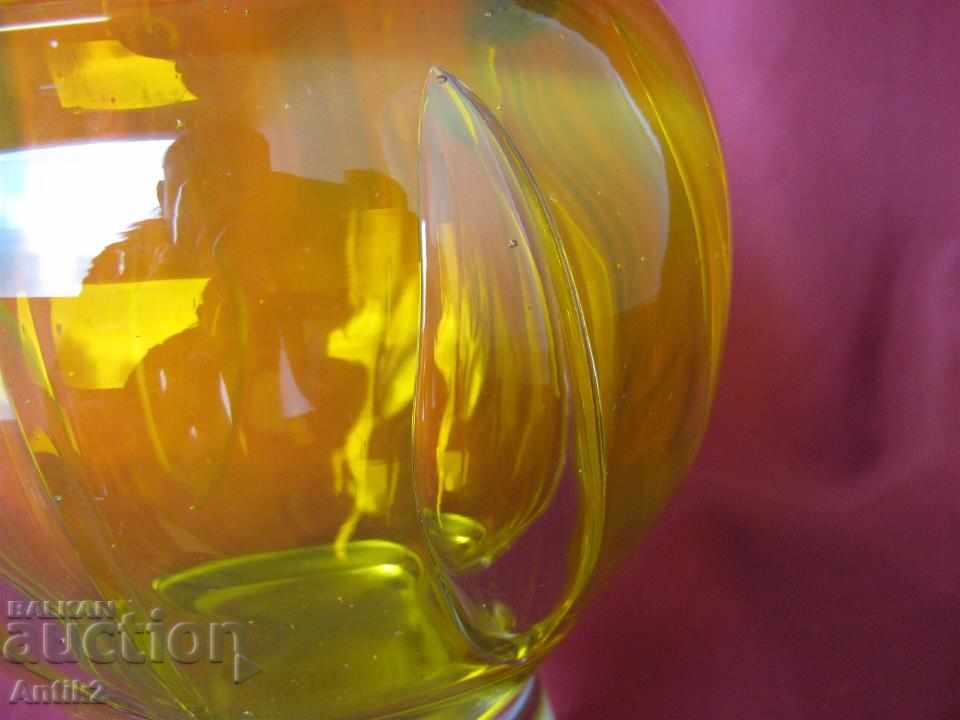 Delivery of Amber Morano Crystal Glass Massive Cup, Vase