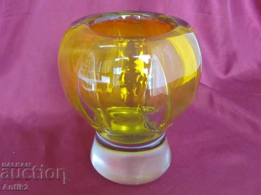 Amber Morano Crystal Glass Massive Cup, Vase - 5