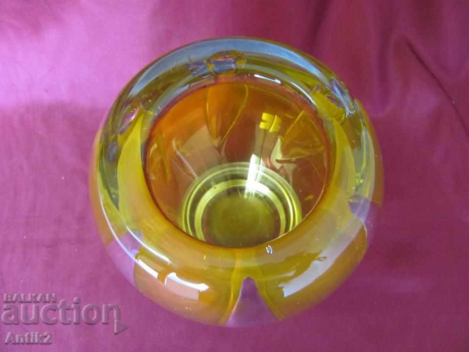 Amber Morano Crystal Glass Massive Cup, Vase - 6