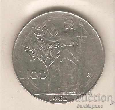 + Italia 100 de lire sterline 1962