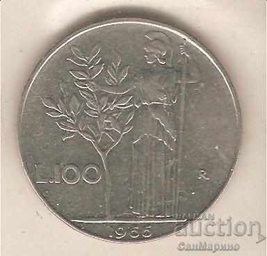 +Италия  100  лири  1966 г.